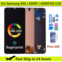 Super AMOLED do Samsung Galaxy A50 SM-A505FN/DS A505F/DS A505 wyświetlacz LCD z ekranem dotykowym Digitizer z ramką do Samsung A50 lcd 1